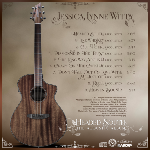 Jessica Lynne Witty "Headed South" (the Acoustic Album) CD