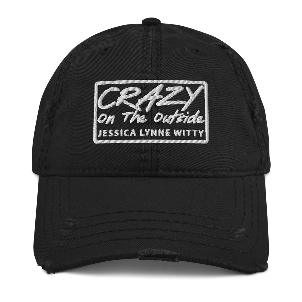 Jessica Lynne Witty Crazy On The Outside Distressed Dad Hat