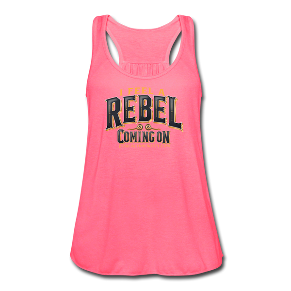 Jessica Lynne Witty "I Feel A Rebel Coming On" Women's Flowy Tank Top by Bella - neon pink