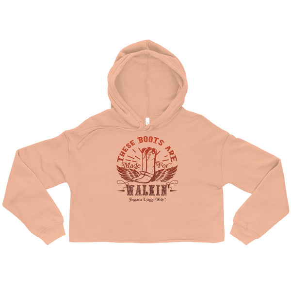 Jessica Lynne Witty These Boots Are Made For Walkin' Crop Hoodie
