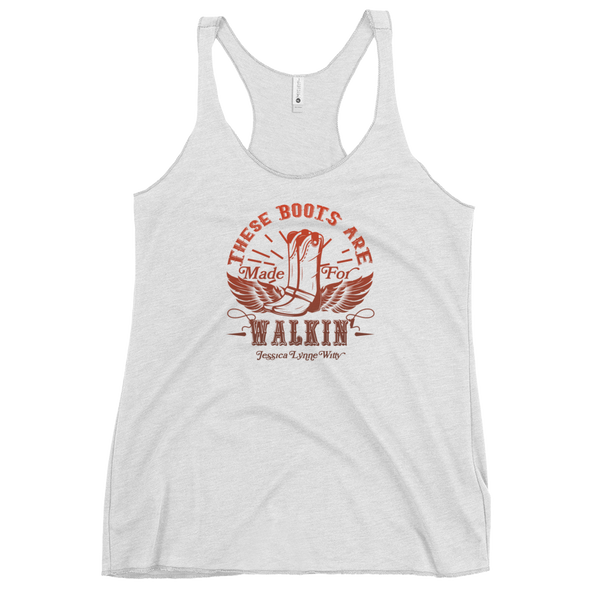 Jessica Lynne Witty These Boots Are Made For Walkin' Women's Racerback Tank