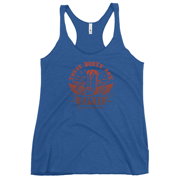Jessica Lynne Witty These Boots Are Made For Walkin' Women's Racerback Tank